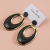 European and American Large Exaggerated Earrings Hollow Retro Black Gold Earrings Women's Fashion Metal Gold Geometric Earrings