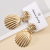2020 Asymmetric Vintage Earrings Women's Elegant Gold European and American Dongdaemun Earrings Shell Shape Earrings