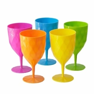 224-1 Factory Wholesale Frosted Plastic Goblet Colorful Goblet Pp Plastic Red Wine Cup Export