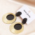 round Metal Irregular Earrings European and American Hollow Geometric Cold Style Earrings Golden Earrings Source Factory