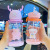 New Summer Internet Celebrity Cartoon Drinking Cup Children's Large Capacity Antlers Plastic Cup Student Straw Cup Gift Customization