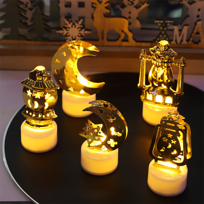 Christmas Vintage Small Electronic Candle Led Oil Lamp Moon Lighthouse Creative Furnishings Gift Ethnic Style Decoration