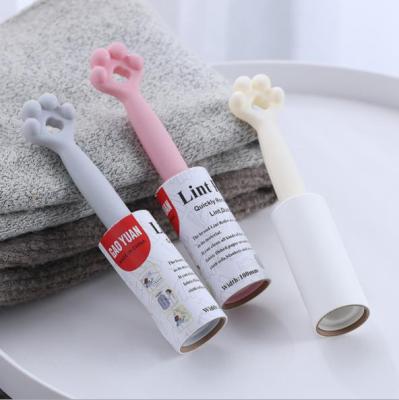 Tearable Cartoon Sticky Roller Clothes Lint Remover Dusting Brush Mini-Portable Sticky Paper Roller Hair Remover