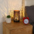 New Iron Creative Hollow Table Lamp Led Warm White Light Battery Small Night Lamp Stainless Steel European Cross-Border