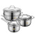 Shengbide Three-Piece Stainless Steel Set Pot Set Double Bottom Thickened Kitchen Cooking Pot Kitchenware Gift