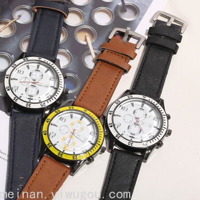 New Korean Style Men's Watch Personality Business Belt Watch Simple Wish Creative Fashion Quartz Watch