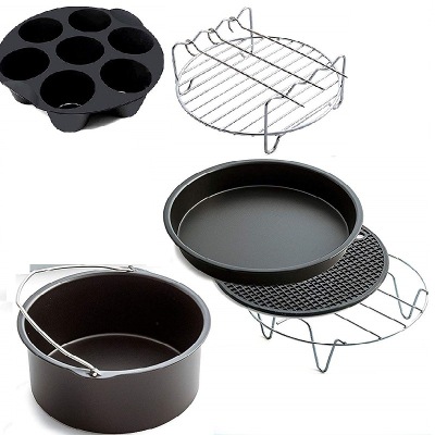 Air Fryer Accessories 9in 8-Piece Set Grill Rack Pizza Plate