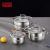 Shengbide Three-Piece Stainless Steel Set Pot Set Double Bottom Thickened Kitchen Cooking Pot Kitchenware Gift