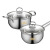 Stainless Steel Pot Pot Set Two-Piece Korean Style Stainless Steel Pot Welfare Opening Gift Double Bottom Soup Pot 2-Piece Set