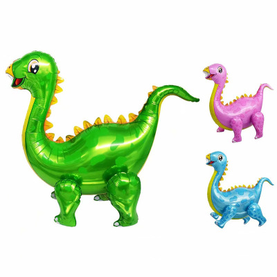 New 4D 3D Little Dinosaur Aluminum Balloon Cute Assembly Stegosaurus Balloon Children Birthday Arrangement Decorations