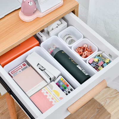 Plastic Sundries Drawer Storage Box Partition Free Combination Small Object Desktop Small Storage Box Storage Box