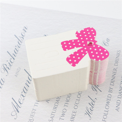 Printed Bow Jewelry Card Hanging Card Jewelry Packaging Material DIY Jewelry Accessories Children's Hair Clips Hair Accessories