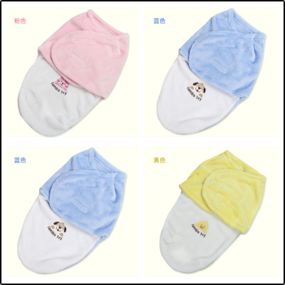 SwaddleMe Swaddling Sleeping Bag Flannel Embroidered Wrap Newborn Swaddling Gro-Bag Anti-Startle