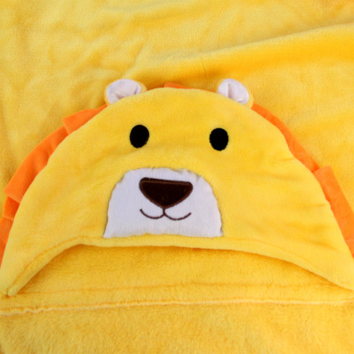 New Animal Head Cloak Children's Flannel Bath Towel Autumn and Winter Thickening Soft Hug Blanket Hooded Animal Cloak