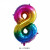 New Rainbow Color 40-Inch Imitation Beauty Thin Version Large Digital Aluminum Film Balloon Internet Celebrity Birthday Party Celebration Aluminum Film Balloon