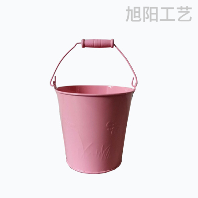 South American Candy Color Small Iron Bucket Children's Beach Toys Colorful Gardening Iron Bucket Pastoral Style Flower Bucket Flowerpot