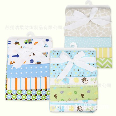 CLER&SOFT a Bale of Cotton Cloth Blanket Newborn Bed Sheet Fleece Blanket 76x76cm Ribbon 4 Pack Convenient and Affordable