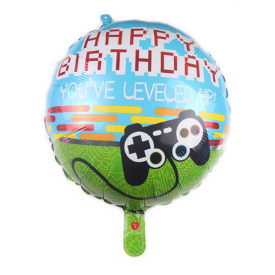 New Gamepad Pattern Happy Birthday Aluminum Foil Balloon Birthday Party Decoration Layout