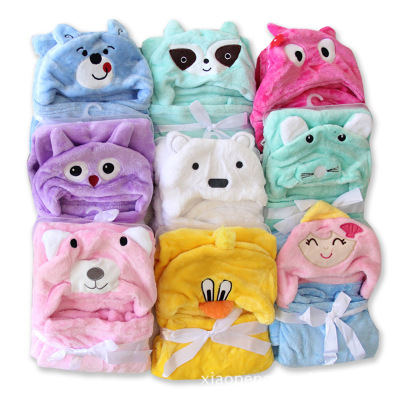 Model Children's Cloak New Style Can Be Used for Hug Blanket Car Blanket Customized Outdoor Regular Cartoon Double 11 Baby Bath Towel