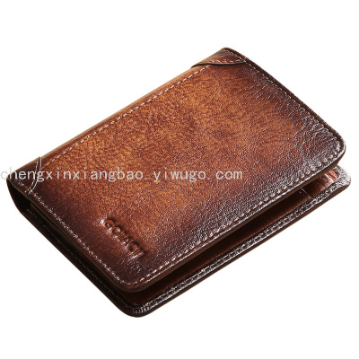 MNew Men's Wallet Genuine Leen's Wallet Multi-Functional Driving License Integrated Card Holder Brushed Cowhide Delivery