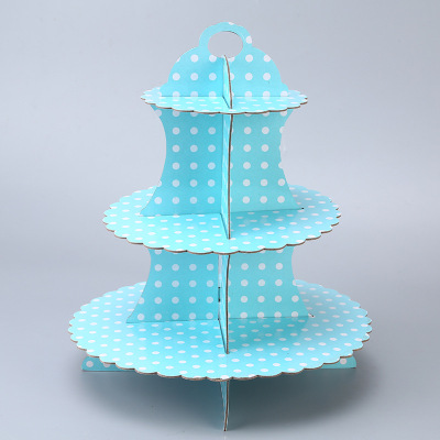 Disposable Dim Sum Rack Dessert Bar Decoration Decoration Paper Three-Layer Decoration Party Dress up Cake Table Shelf