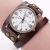 AliExpress Foreign Trade Supply Vintage Genuine Leather Digital Two-Circle Watch Cowhide Quartz Watch in Stock Wholesale