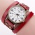 AliExpress Foreign Trade Supply Vintage Genuine Leather Digital Two-Circle Watch Cowhide Quartz Watch in Stock Wholesale