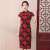 Slim Fit Elegant Cheongsam Mom Summer Clothes Dress Mid-Length Middle-Aged and Elderly Women's Summer Short Sleeve Dress