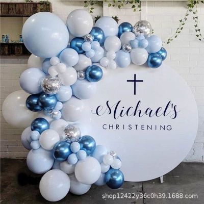Cross-Border Macaron Blue Latex Balloon Chain Set Birthday and Holiday Wedding Valentine's Day Party Decoration Layout