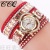 Retro Watch Casual Fashion Korean Velvet Diamond Heart Dial Coiling Bracelet Watch Women's Watch Quartz Watch