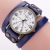 AliExpress Foreign Trade Supply Vintage Genuine Leather Digital Two-Circle Watch Cowhide Quartz Watch in Stock Wholesale