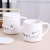 Three-Dimensional Relief Cat Tail Ceramic Cup Student Gift Cup with Cover Spoon Mug Practical Customizable Logo