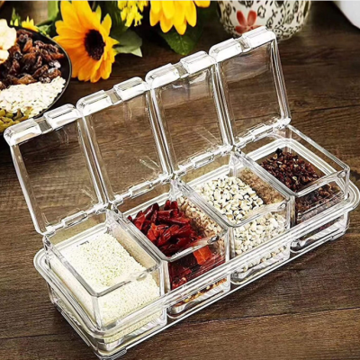 4-Grid Combination PS High Permeability Seasoning Jar Set