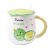 Cartoon Cute Ceramic Cup with Cover Spoon Ins Fresh Fruit Coffee Mug Office Bubble Check Water Cup