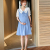 Maternity Dress  Colorblock Short Sleeve Doll Collar Chiffon Dress Loose Dress Summer Western Style Maternity Dress
