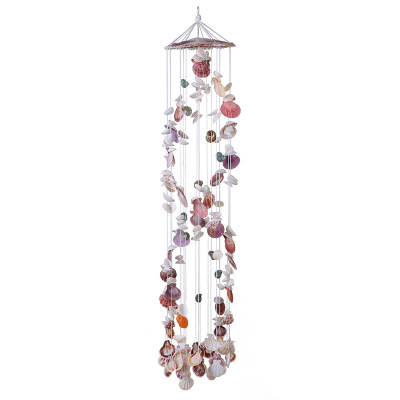 Factory Direct Sales Crafts Natural Marine Shell Double Dragon Wind Chimes Birthday Gift Balcony Room Hanging Door Decoration