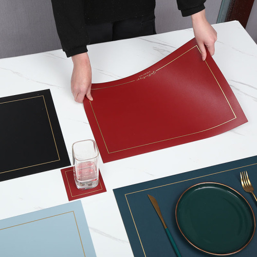 yijia leather placemat nordic and japanese style anti-oil heat insulation western-style placemat household anti-scald simple modern table coaster