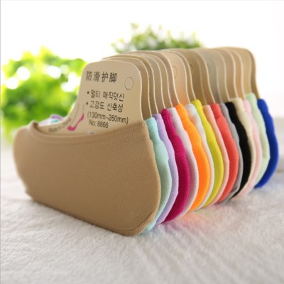 Women's Socks New Candy Color Solid Color Low Cut Invisible Boat Socks Elastic Silicone No Show Socks Sub Manufacturers Male No Show Socks