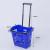 Supermarket Shopping Basket with Pull Four-Wheel Portable Shopping Frame Plastic Dual-Use with Wheels Shopping Cart AOA