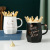 New English Nordic Creative Crown Ceramic Cup Mug with Lid Coffee Belly Ceramic Cup Promotional Gift
