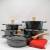 12-Piece Aluminum Die-Casting Soup Pot Household Kitchen Induction Cooker Flat Bottom Wok Gift Pan Set Factory Supply