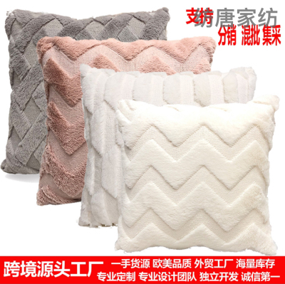 Pillow Cross-Border Ins Hot Sale Plush Pillowcase Household Goods Sofa Living Room and Bedside Cushion Lumbar Pillow Customization