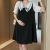 Maternity Dress  Colorblock Short Sleeve Doll Collar Chiffon Dress Loose Dress Summer Western Style Maternity Dress