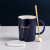 Nordic Exquisite Gold Painting Ceramic Cup Business Office Household Water Cup with Cover Spoon Practical Gifts Can Be Customized Student Cup