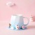 Revo Ceramic Gradient Color Cup Cute Cartoon Ceramic Cup with Silicone Cup Mat Mug One Piece Dropshipping