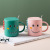 Cute Cartoon Dinosaur Ceramic Cup with Cover with Spoon Cute Couple Water Cup Ins Creative Animal Mug