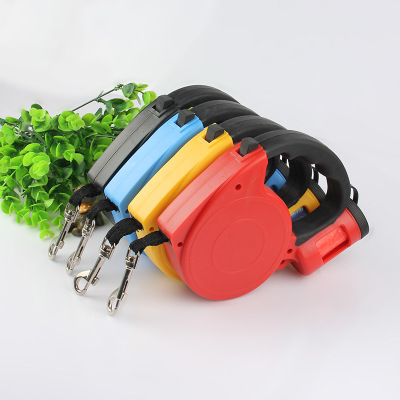 Factory Direct Sales Multifunctional 5 M with Garbage Bag Pet Leashing Device Can Be Automatic Retractable Leash Multi-Color Optional