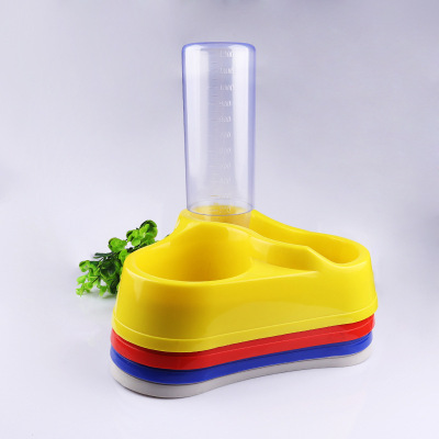 Manufacturers Supply Plastic Dog Food and Water Dual-Use Pet Bowl Leak-Proof Dog Bowl Water Bowl Pet Dual-Purpose Bowl