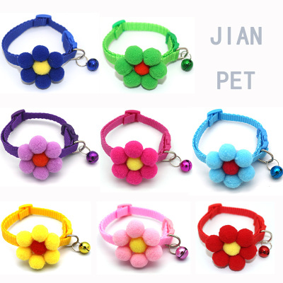 2021 New Bow Collar Flower Cat Collar Dog Collar Pet Supplies Factory Direct Sales Cross-Border Preferred
