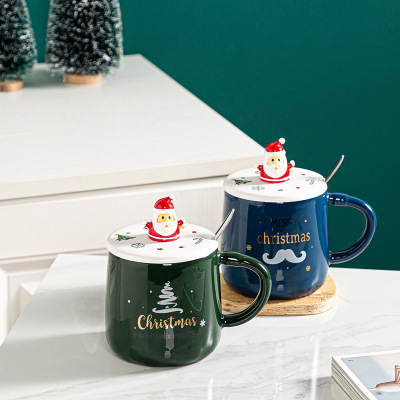Santa Claus Mug Creative Cartoon Big Belly Cup Custom Logo Ceramic Drinking Cup Afternoon Tea Coffee Cup